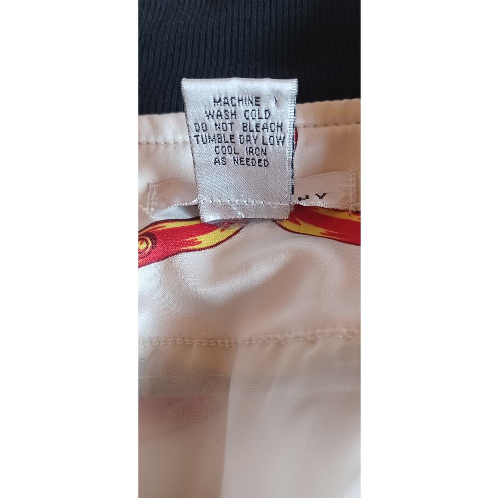 Vintage WD•NY Baroque Equestrian Bomber Jacket Large Gold Chain & Bridle Print - Picture 6 of 6